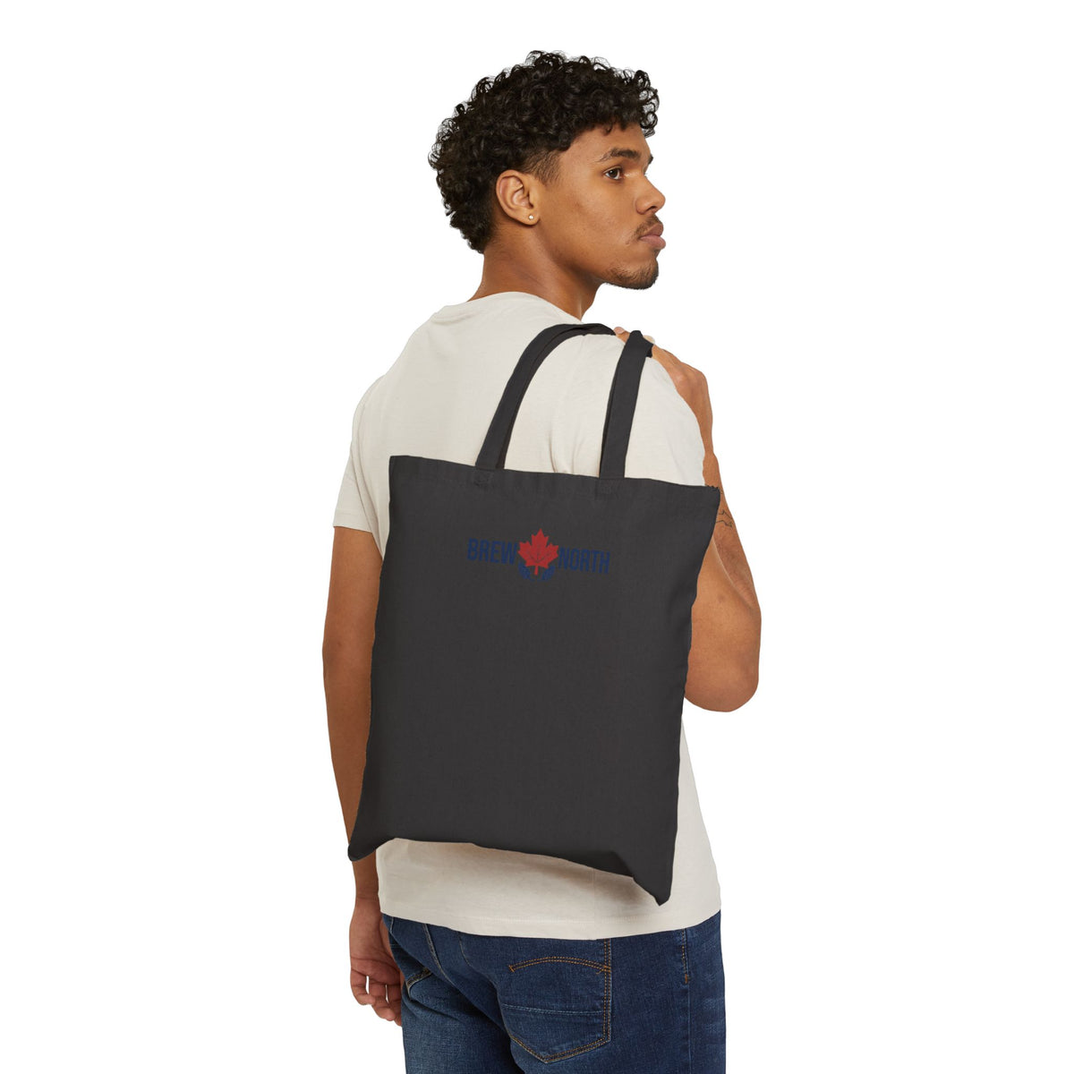 Brew North Canvas Tote Bag — Maple Leaf Logo Eco Grocery Shopper