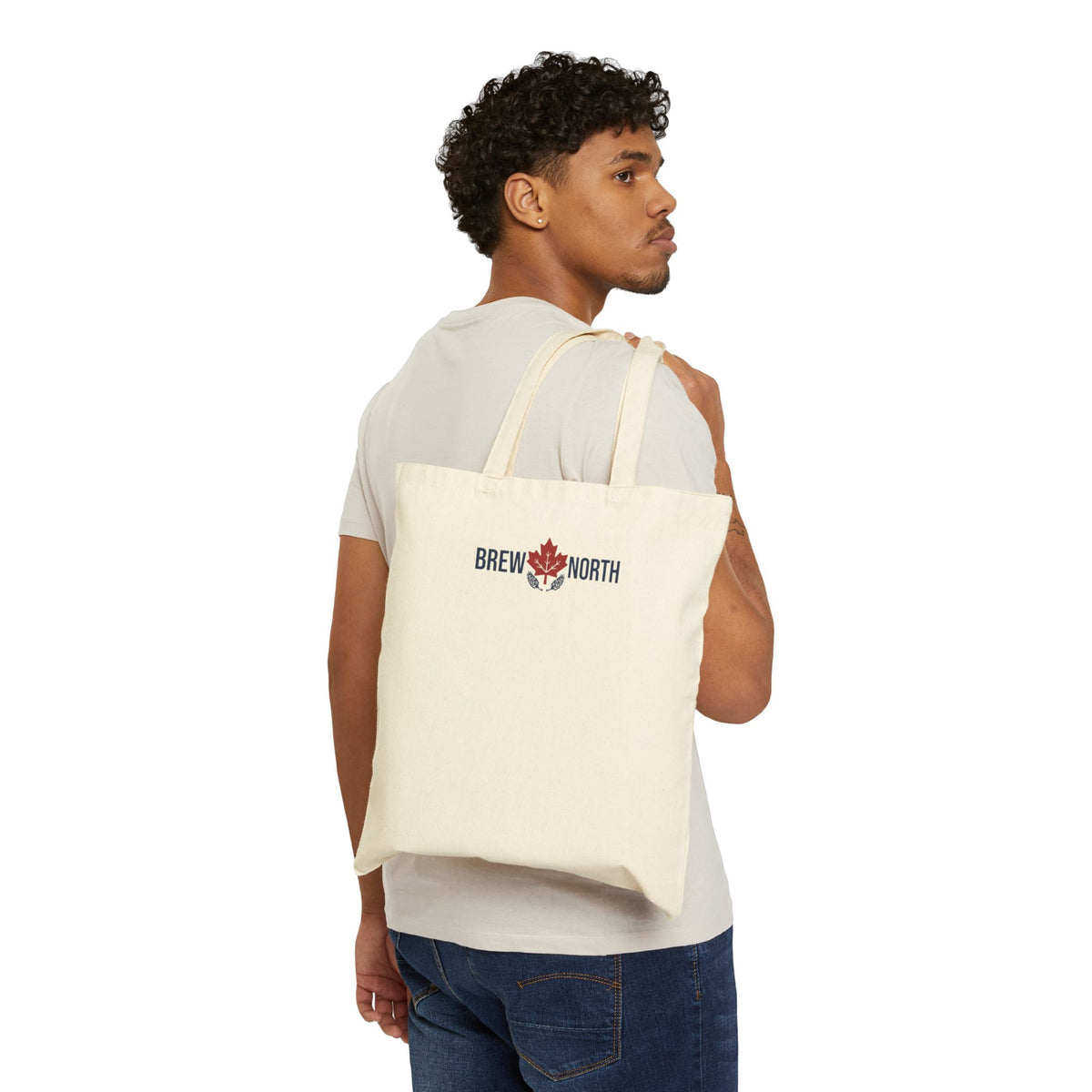 Brew North Canvas Tote Bag — Maple Leaf Logo Eco Grocery Shopper